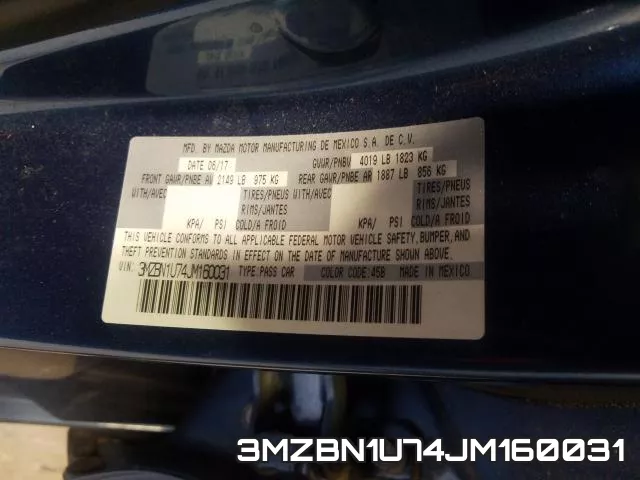 3MZBN1U74JM160031 фото 2