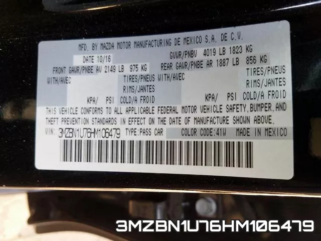 3MZBN1U76HM106479 фото 2