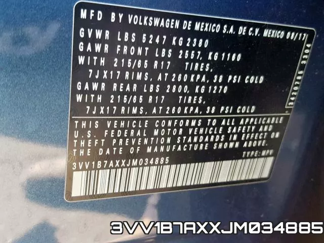 3VV1B7AXXJM034885 фото 2