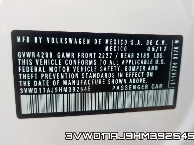 3VWD17AJ9HM392545 фото 2