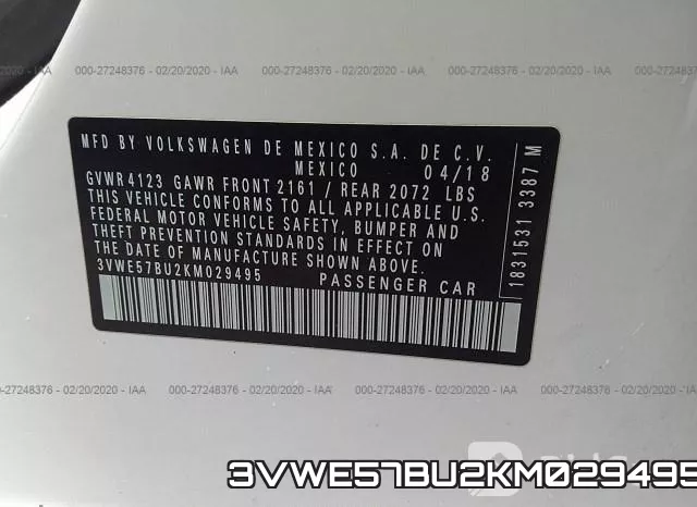 3VWE57BU2KM029495 фото 10