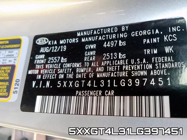 5XXGT4L31LG397451 фото 2