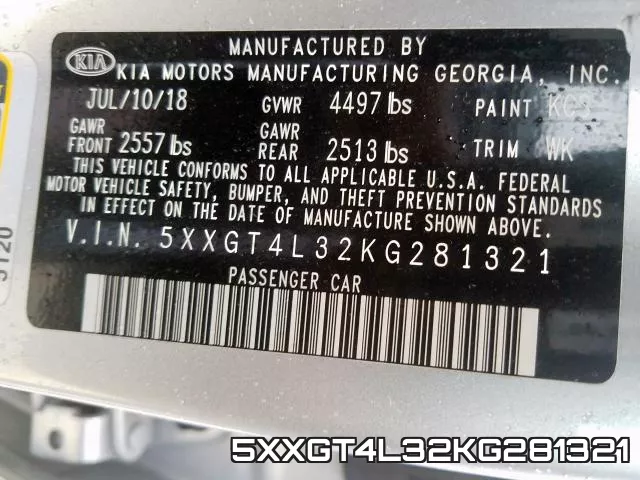 5XXGT4L32KG281321 фото 2