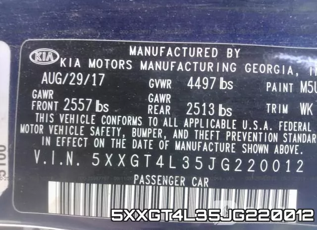 5XXGT4L35JG220012 фото 10