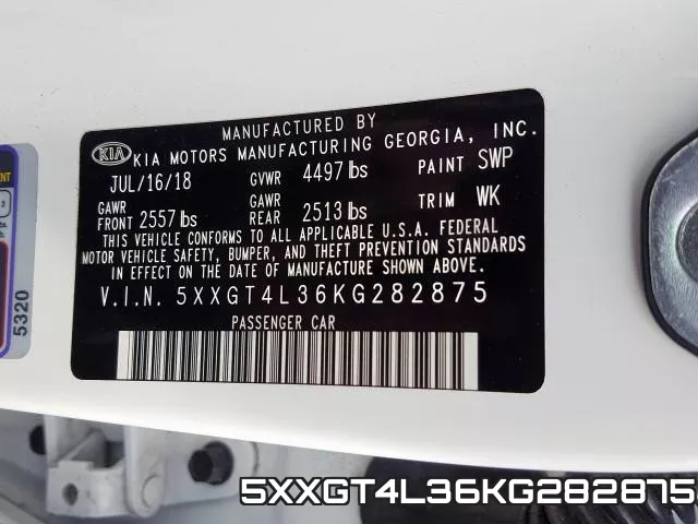 5XXGT4L36KG282875 фото 2