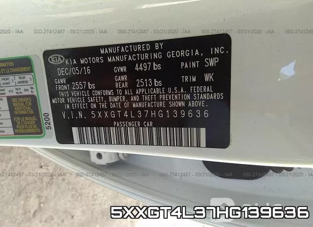 5XXGT4L37HG139636 фото 10