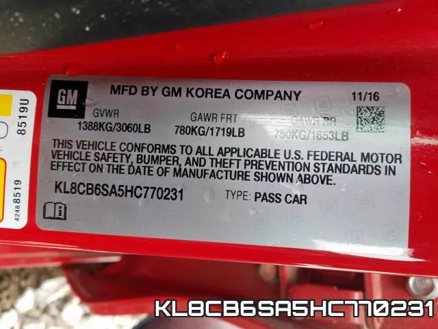KL8CB6SA5HC770231 фото 2