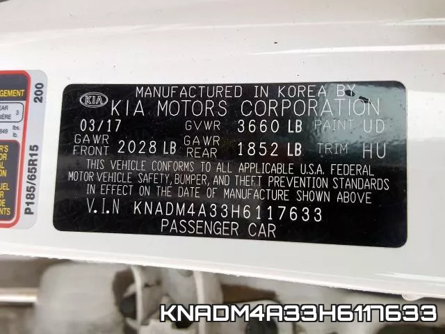 KNADM4A33H6117633 фото 2