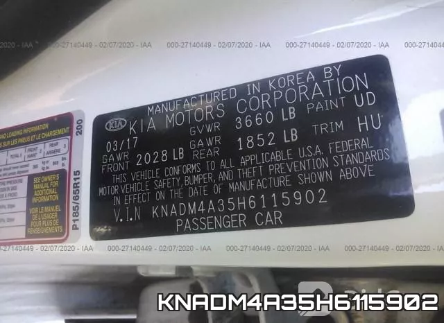 KNADM4A35H6115902 фото 10