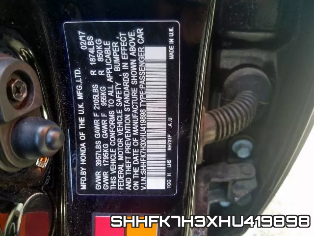 SHHFK7H3XHU419898 фото 2