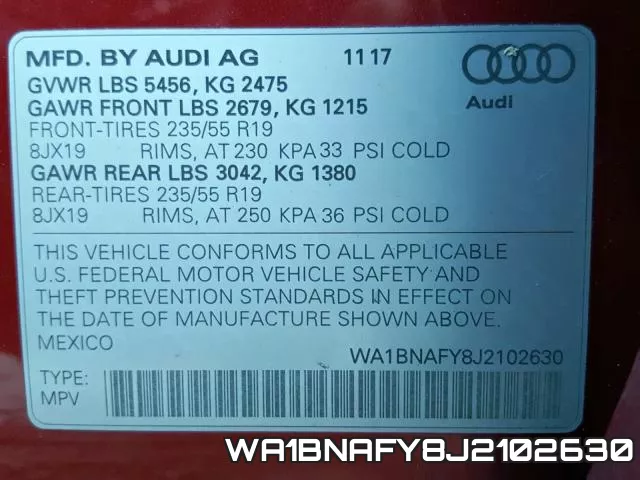 WA1BNAFY8J2102630 фото 2