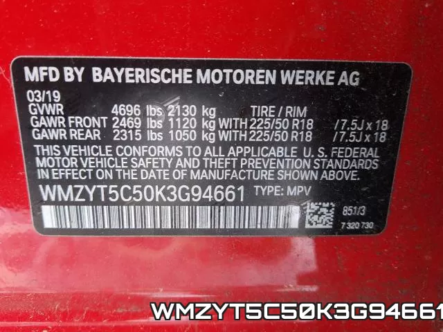 WMZYT5C50K3G94661 фото 2