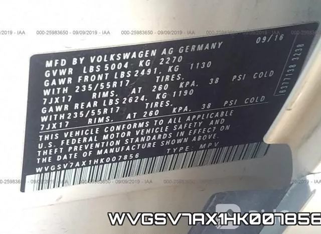 WVGSV7AX1HK007856 фото 10