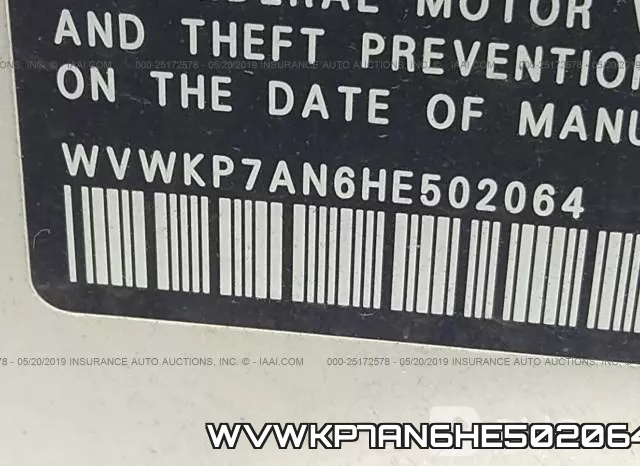 WVWKP7AN6HE502064 фото 10