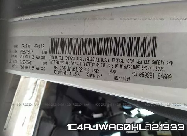 1C4AJWAG0HL721333 фото 10