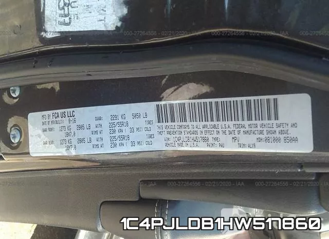 1C4PJLDB1HW517860 фото 10