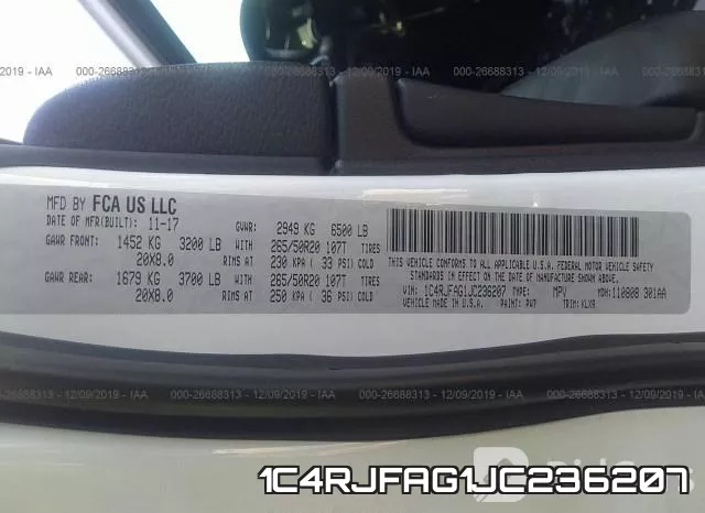1C4RJFAG1JC236207 фото 10