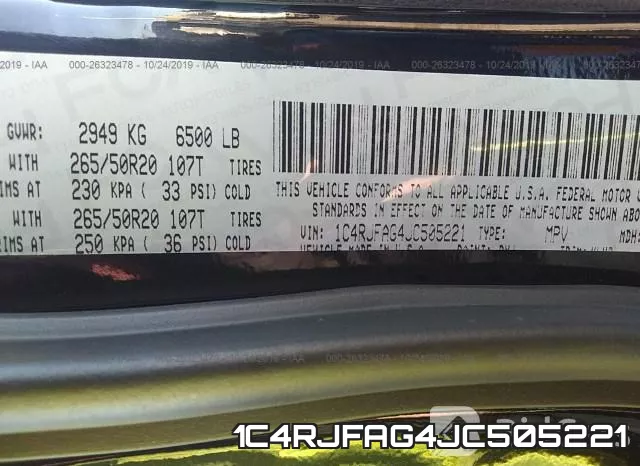 1C4RJFAG4JC505221 фото 10