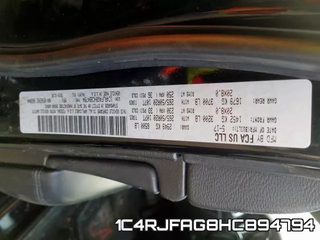 1C4RJFAG8HC894794 фото 2