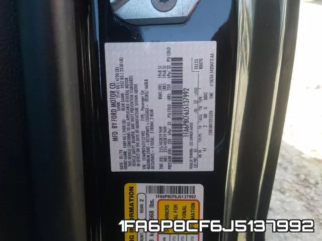 1FA6P8CF6J5137992 фото 2
