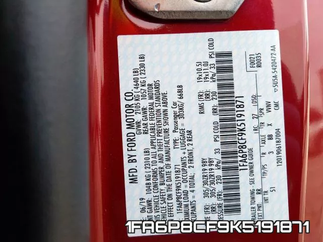 1FA6P8CF9K5191871 фото 2