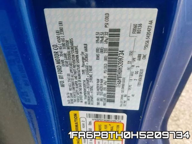 1FA6P8TH0H5209734 фото 2