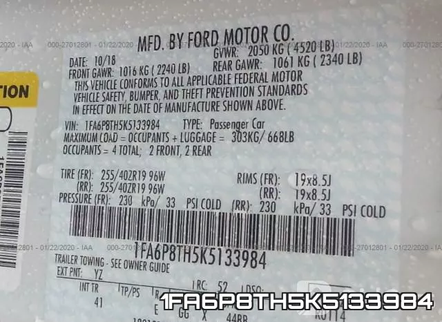 1FA6P8TH5K5133984 фото 10