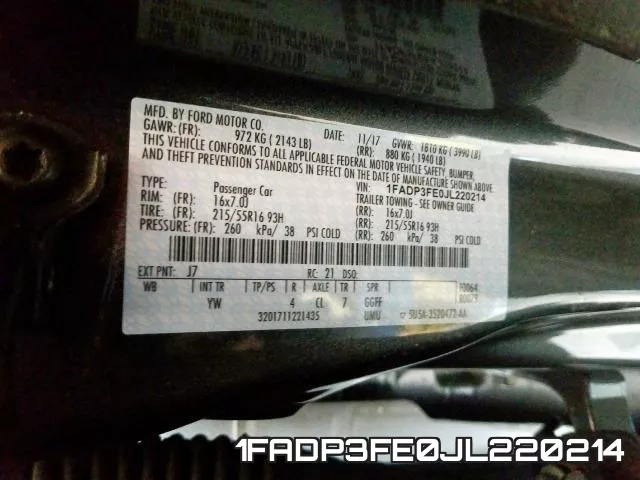 1FADP3FE0JL220214 фото 2