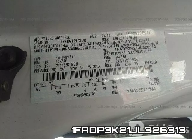1FADP3K21JL326313 фото 10