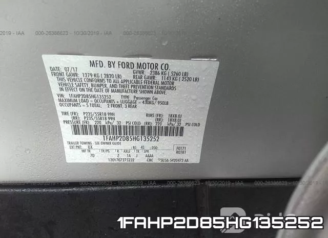 1FAHP2D85HG135252 фото 10