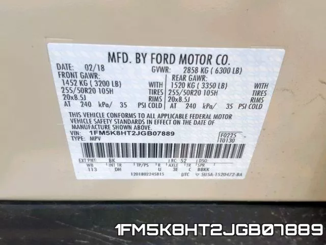 1FM5K8HT2JGB07889 фото 2