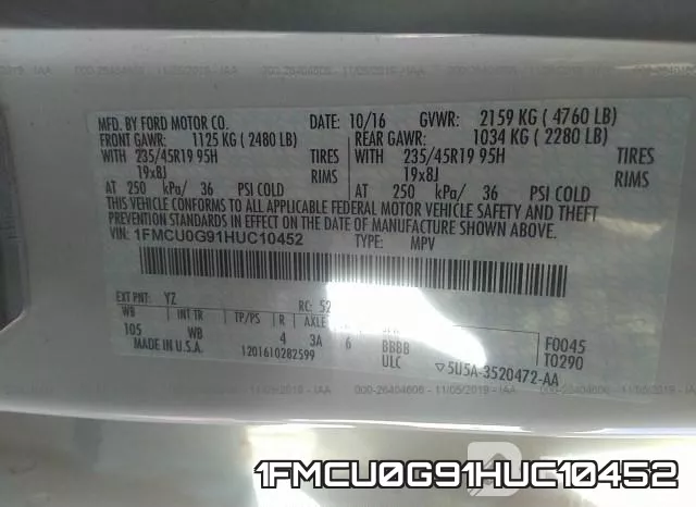 1FMCU0G91HUC10452 фото 10
