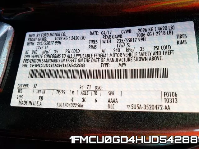 1FMCU0GD4HUD54288 фото 2