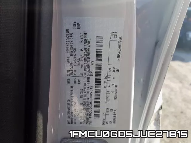 1FMCU0GD5JUC27815 фото 2
