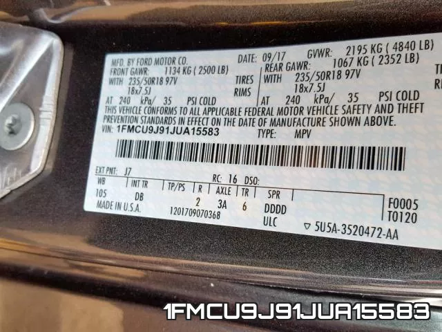 1FMCU9J91JUA15583 фото 2