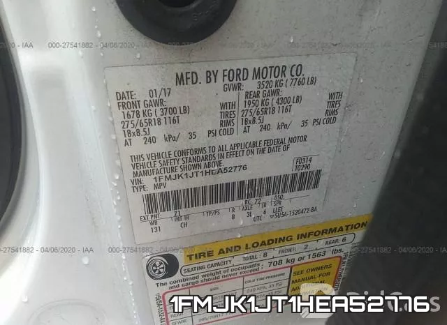 1FMJK1JT1HEA52776 фото 10