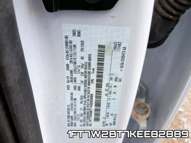 1FT7W2BT7KEE82889 фото 2