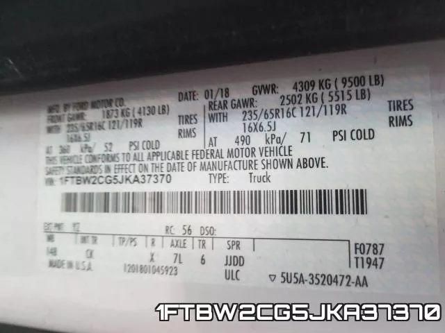1FTBW2CG5JKA37370 фото 2