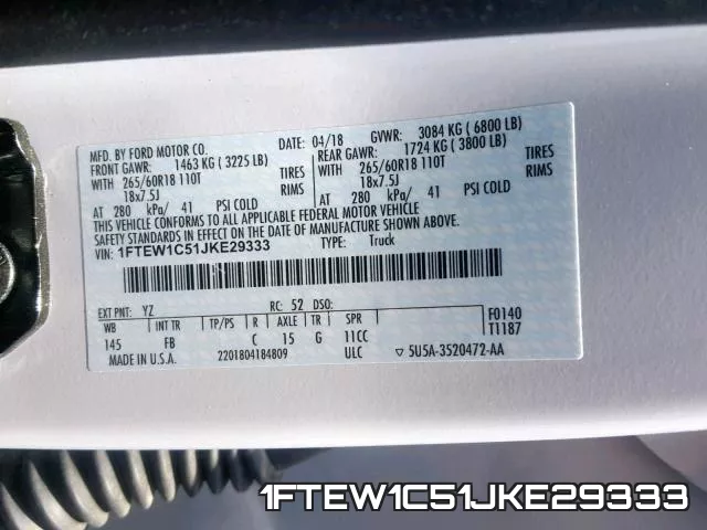 1FTEW1C51JKE29333 фото 2