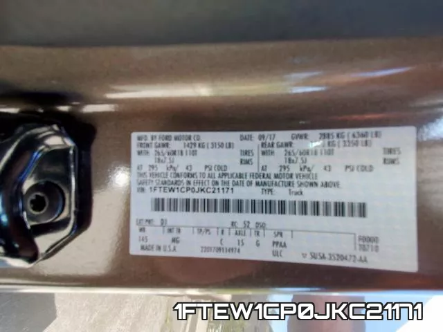 1FTEW1CP0JKC21171 фото 2