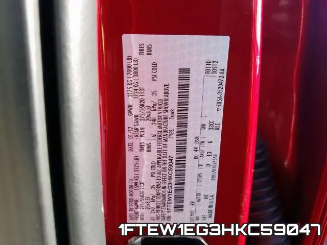 1FTEW1EG3HKC59047 фото 2