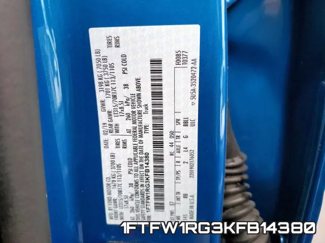 1FTFW1RG3KFB14380 фото 2