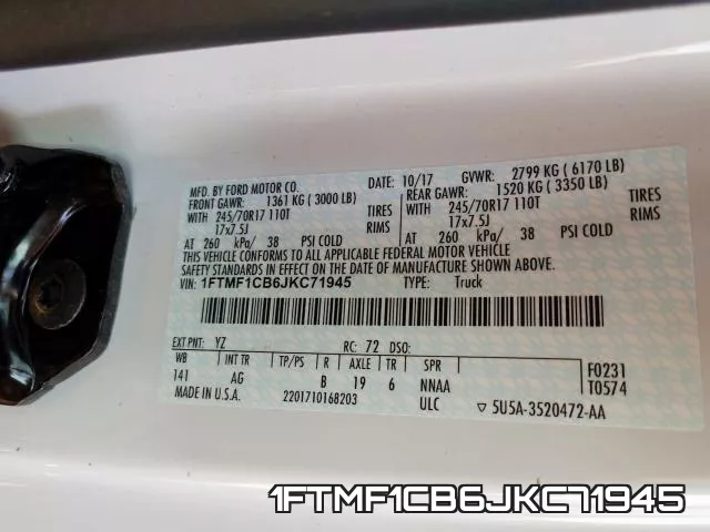 1FTMF1CB6JKC71945 фото 2