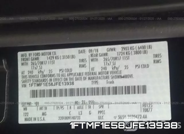 1FTMF1E58JFE13938 фото 10