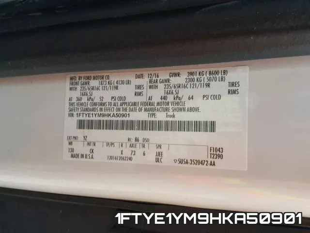 1FTYE1YM9HKA50901 фото 2
