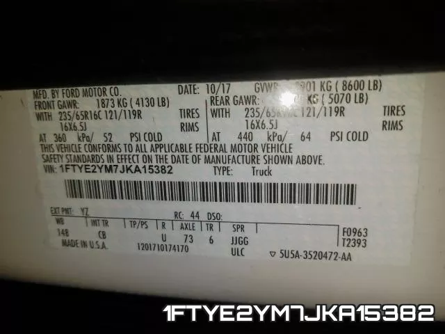 1FTYE2YM7JKA15382 фото 2