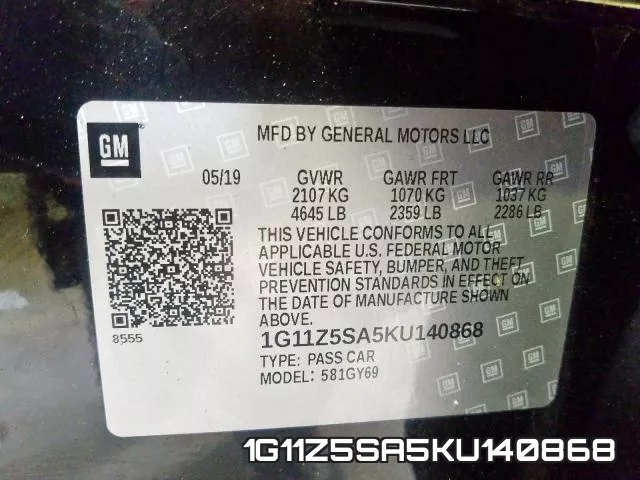 1G11Z5SA5KU140868 фото 2