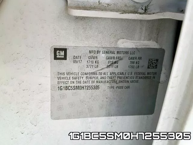 1G1BC5SM0H7255305 фото 2