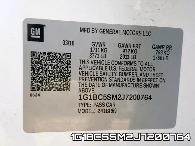1G1BC5SM2J7200764 фото 2