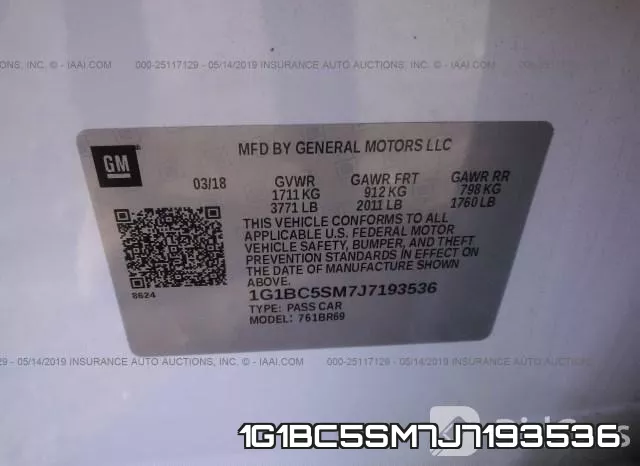 1G1BC5SM7J7193536 фото 10